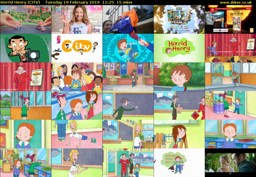 Horrid Henry (CITV) Tuesday 19 February 2019 11:25 - 11:40