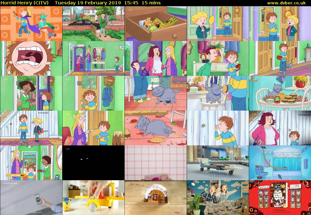 Horrid Henry (CITV) Tuesday 19 February 2019 15:45 - 16:00