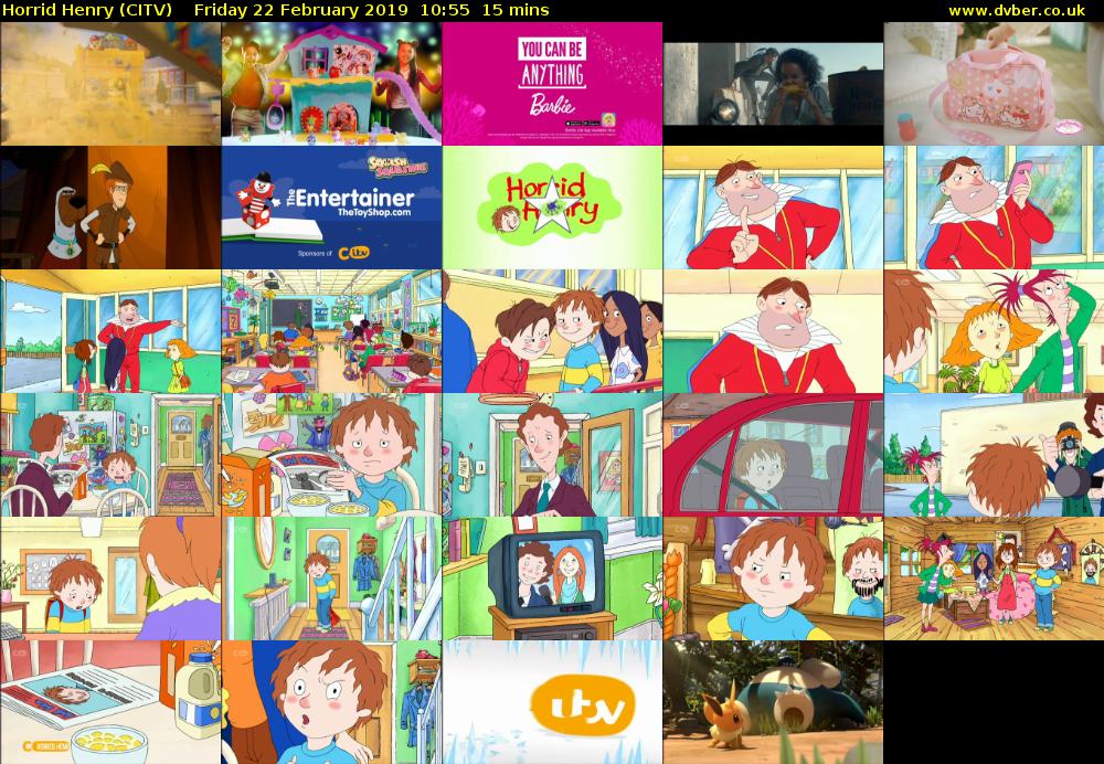 Horrid Henry (CITV) Friday 22 February 2019 10:55 - 11:10