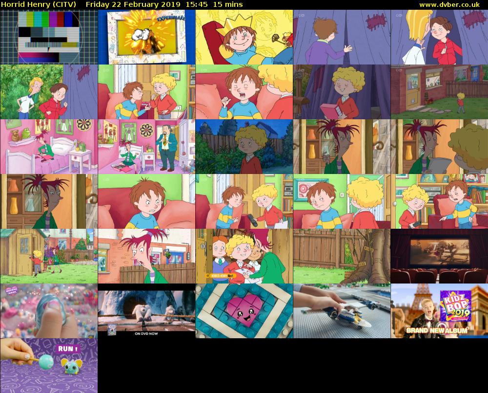 Horrid Henry (CITV) Friday 22 February 2019 15:45 - 16:00
