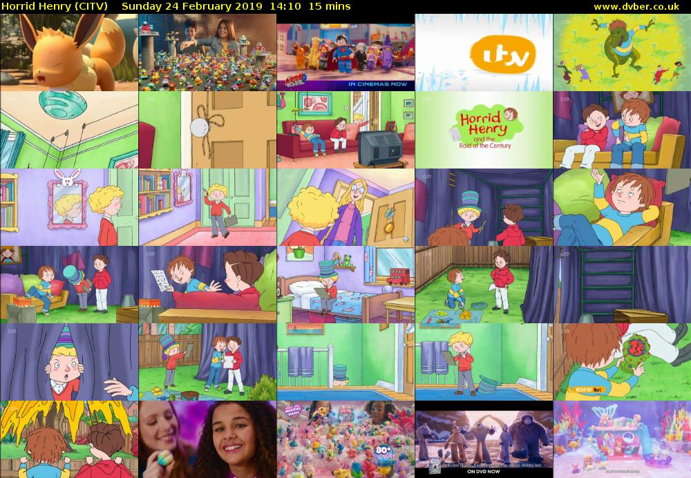 Horrid Henry (CITV) Sunday 24 February 2019 14:10 - 14:25