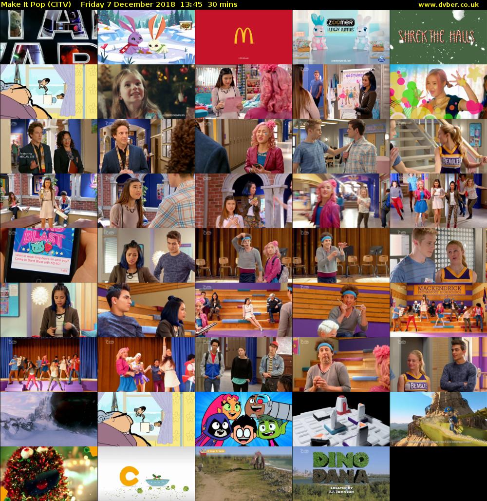 Make It Pop (CITV) Friday 7 December 2018 13:45 - 14:15