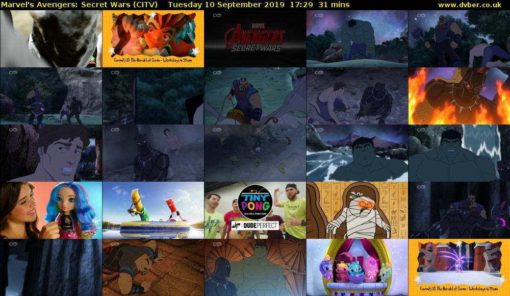 Marvel's Avengers: Secret Wars (CITV) Tuesday 10 September 2019 17:29 - 18:00
