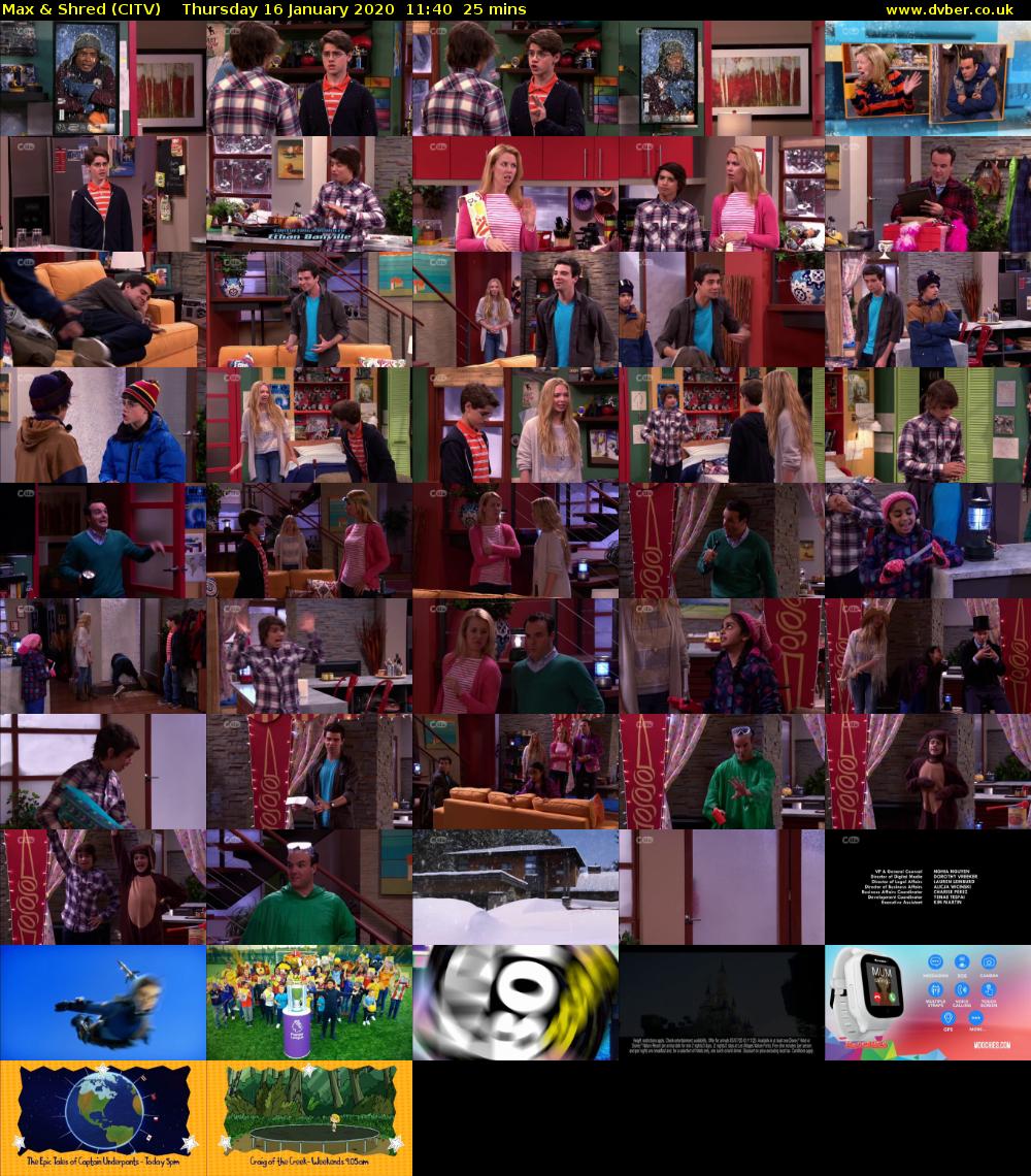 Max & Shred (CITV) Thursday 16 January 2020 11:40 - 12:05