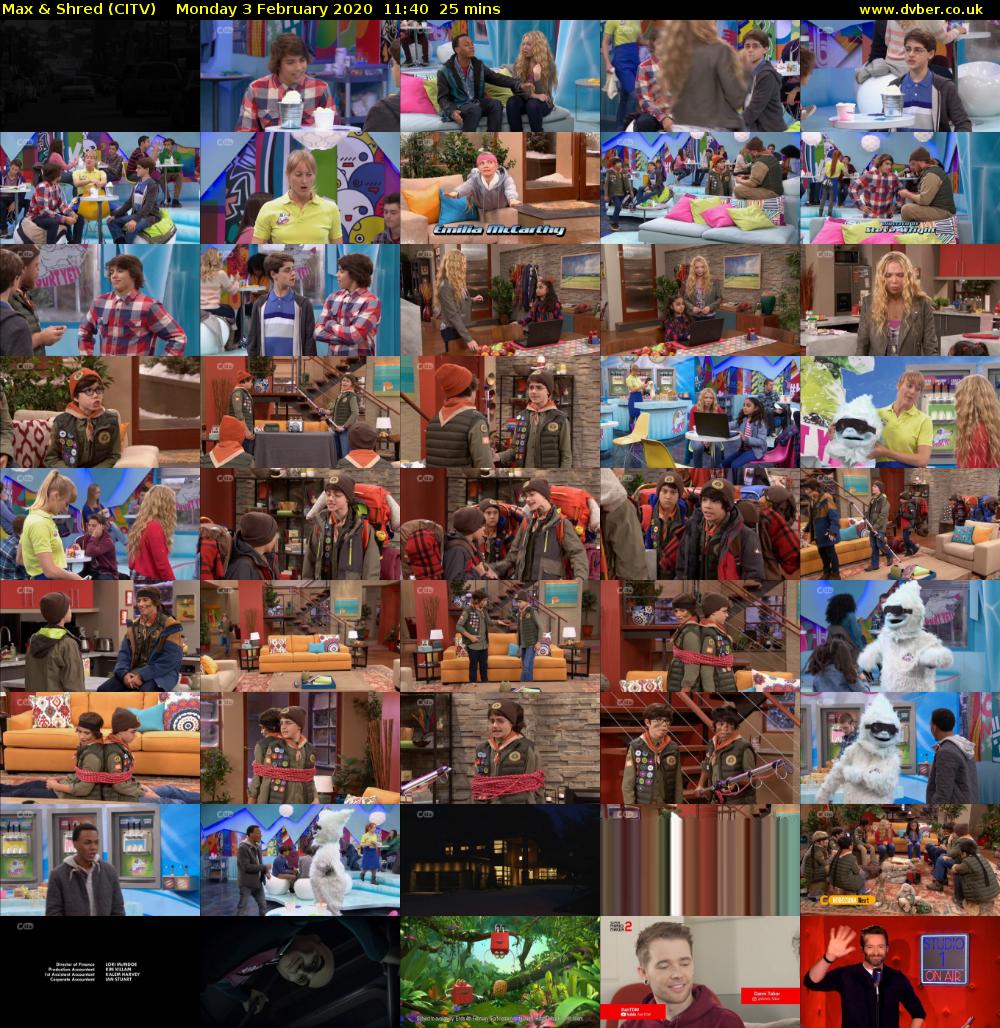 Max & Shred (CITV) Monday 3 February 2020 11:40 - 12:05