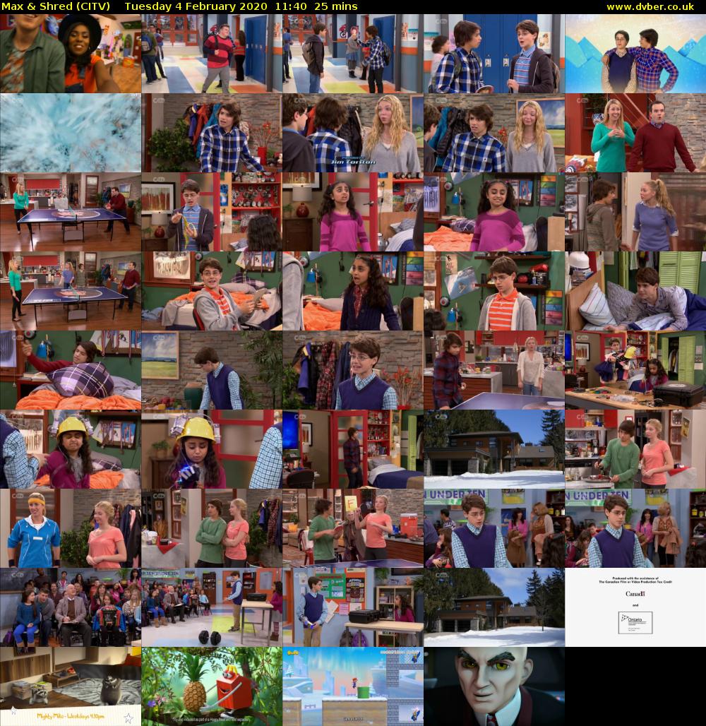 Max & Shred (CITV) Tuesday 4 February 2020 11:40 - 12:05