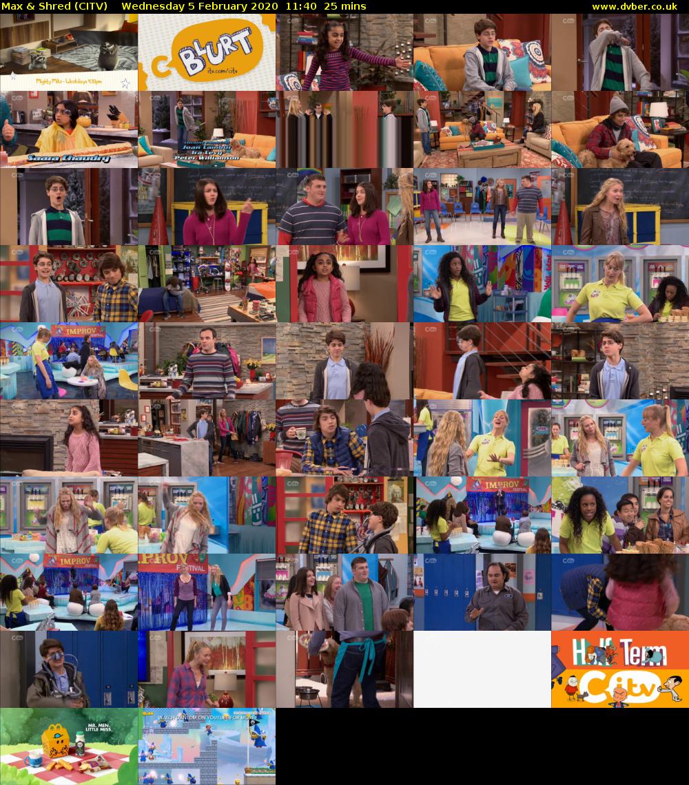 Max & Shred (CITV) Wednesday 5 February 2020 11:40 - 12:05