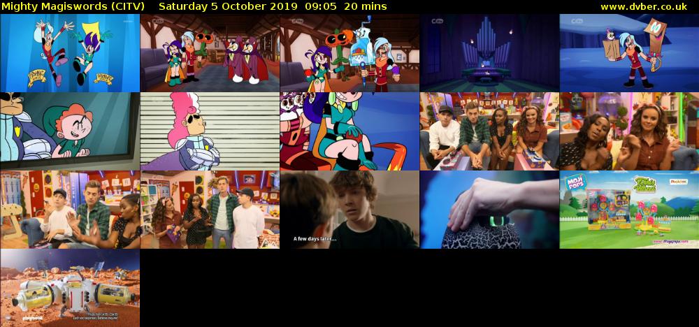 Mighty Magiswords (CITV) Saturday 5 October 2019 09:05 - 09:25