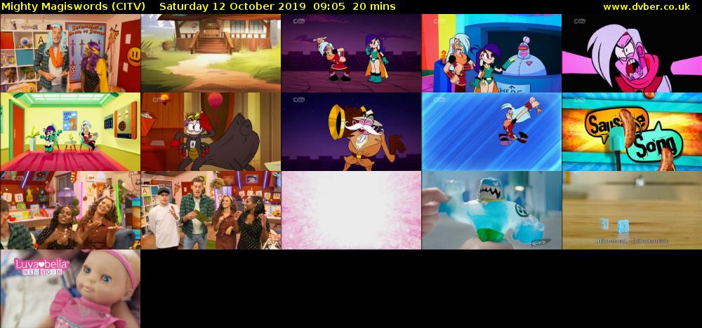 Mighty Magiswords (CITV) Saturday 12 October 2019 09:05 - 09:25