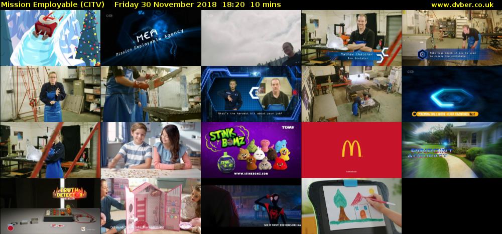 Mission Employable (CITV) Friday 30 November 2018 18:20 - 18:30