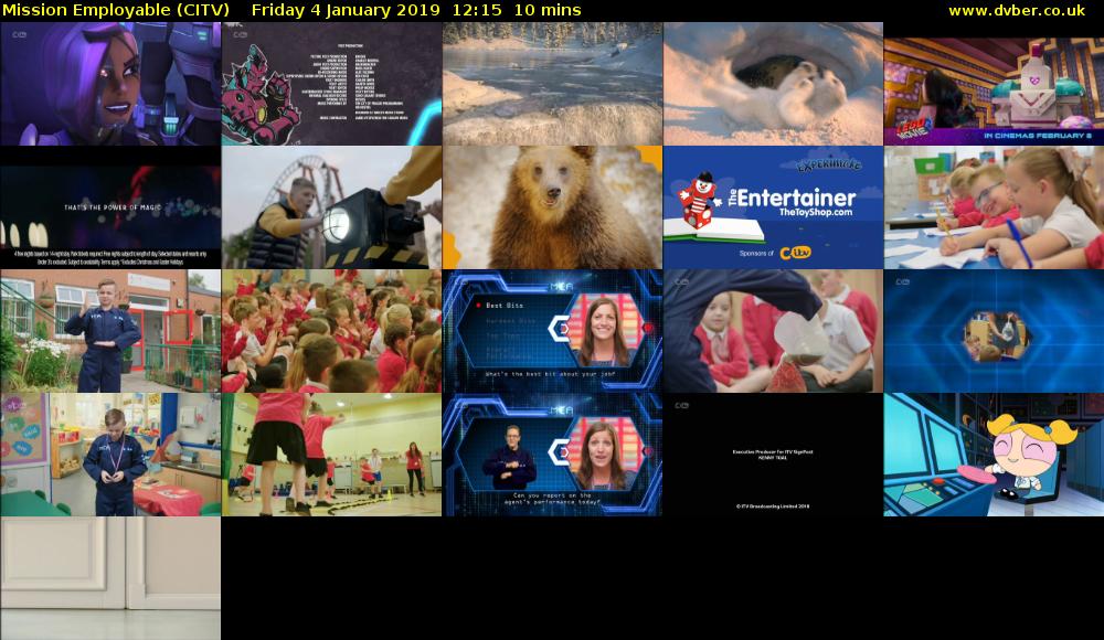 Mission Employable (CITV) Friday 4 January 2019 12:15 - 12:25