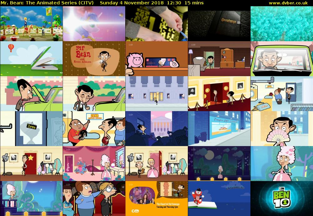 Mr. Bean: The Animated Series (CITV) Sunday 4 November 2018 12:30 - 12:45