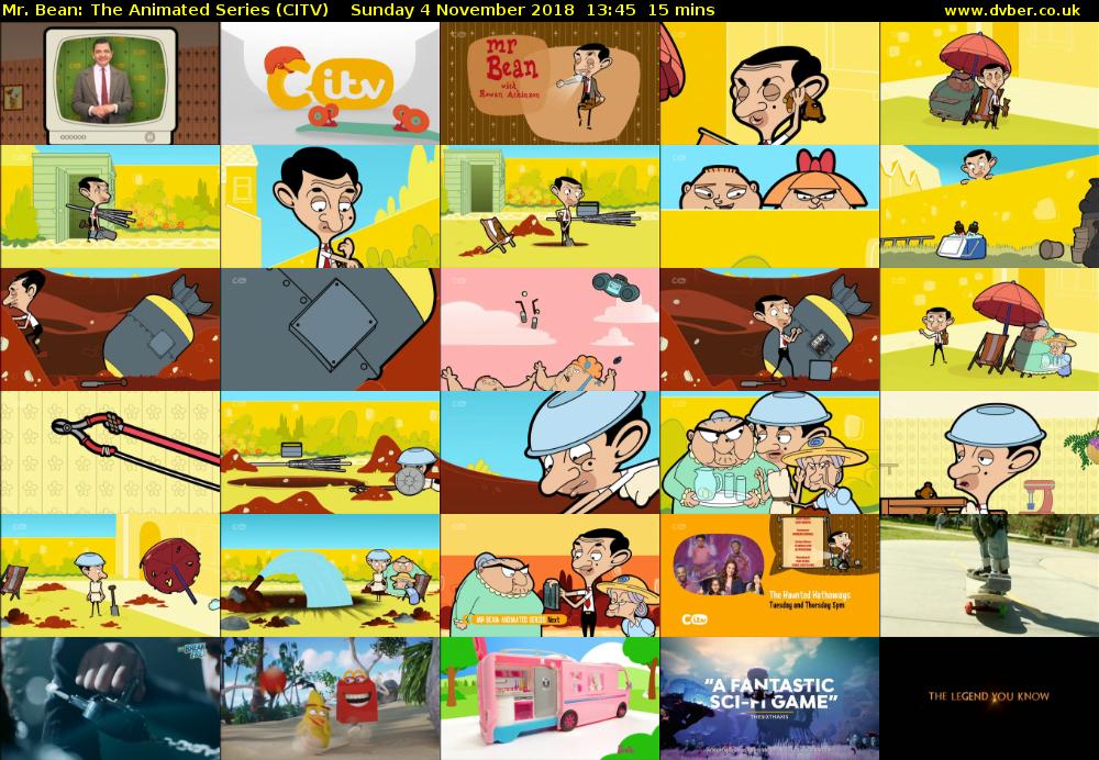 Mr. Bean: The Animated Series (CITV) Sunday 4 November 2018 13:45 - 14:00
