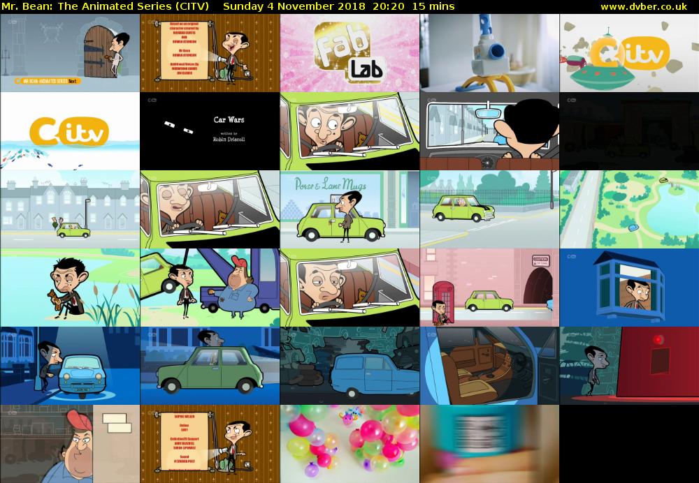 Mr. Bean: The Animated Series (CITV) Sunday 4 November 2018 20:20 - 20:35