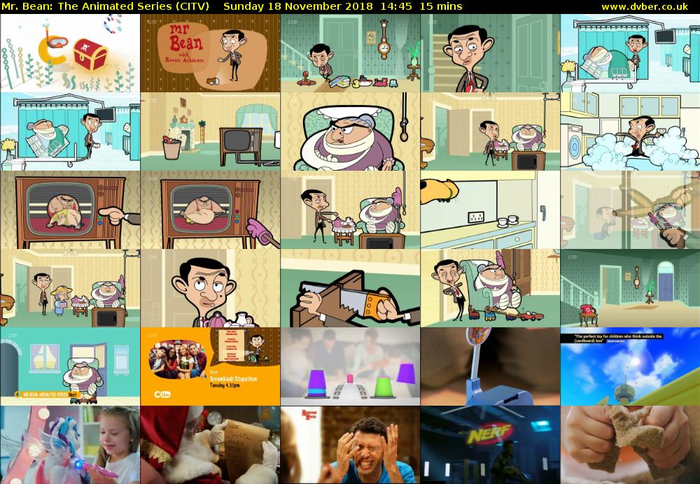 Mr. Bean: The Animated Series (CITV) Sunday 18 November 2018 14:45 - 15:00