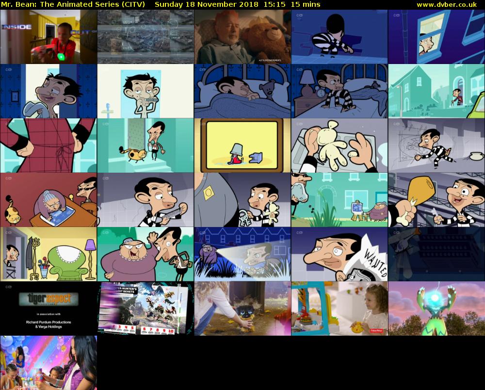 Mr. Bean: The Animated Series (CITV) Sunday 18 November 2018 15:15 - 15:30