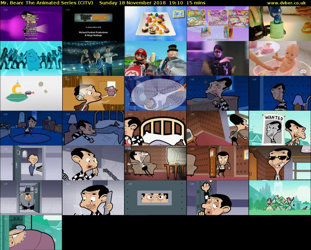 Mr. Bean: The Animated Series (CITV) Sunday 18 November 2018 19:10 - 19:25