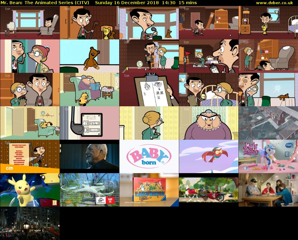 Mr. Bean: The Animated Series (CITV) Sunday 16 December 2018 14:30 - 14:45
