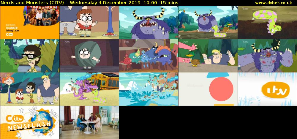 Nerds and Monsters (CITV) Wednesday 4 December 2019 10:00 - 10:15