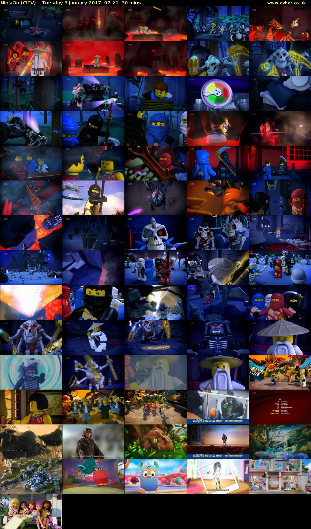 NinjaGo (CITV) Tuesday 3 January 2017 07:20 - 07:50
