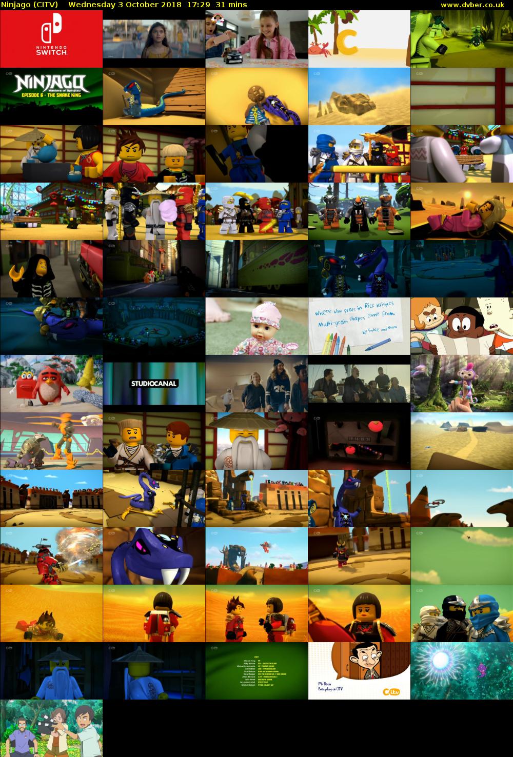 NinjaGo (CITV) Wednesday 3 October 2018 17:29 - 18:00
