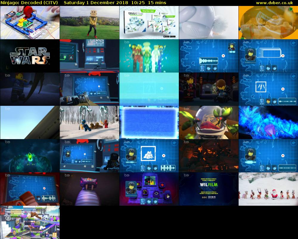 Ninjago: Decoded (CITV) Saturday 1 December 2018 10:25 - 10:40