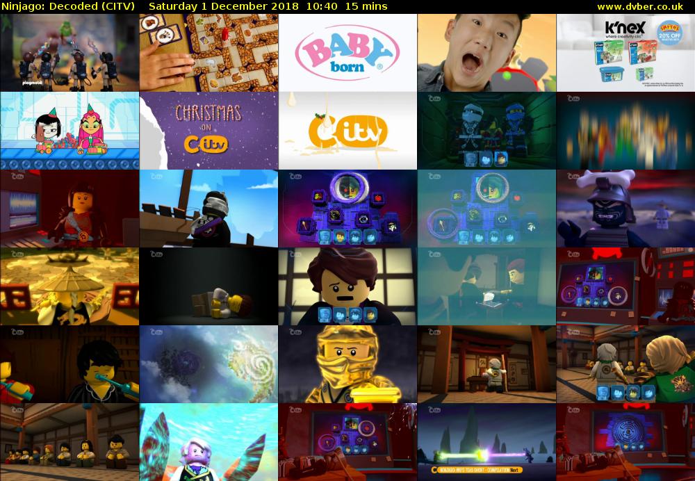 Ninjago: Decoded (CITV) Saturday 1 December 2018 10:40 - 10:55
