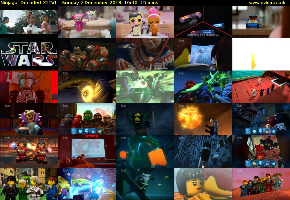 Ninjago: Decoded (CITV) Sunday 2 December 2018 10:40 - 10:55
