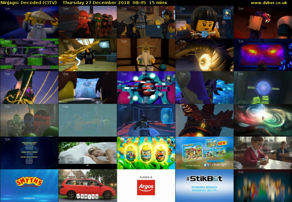 Ninjago: Decoded (CITV) Thursday 27 December 2018 08:45 - 09:00