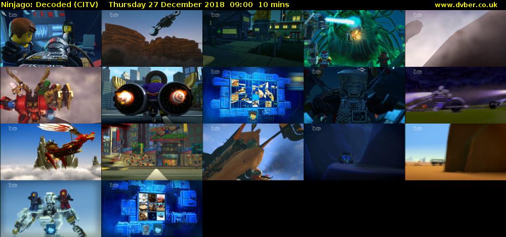 Ninjago: Decoded (CITV) Thursday 27 December 2018 09:00 - 09:10