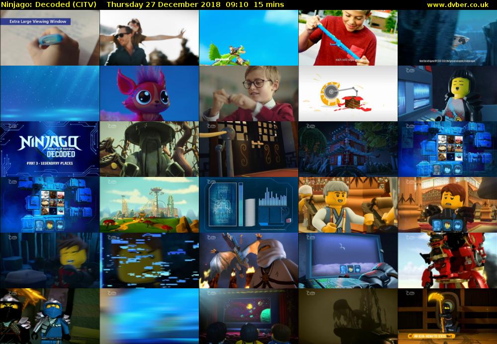 Ninjago: Decoded (CITV) Thursday 27 December 2018 09:10 - 09:25