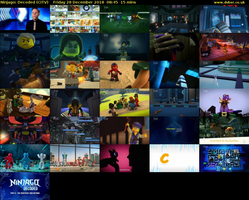 Ninjago: Decoded (CITV) Friday 28 December 2018 08:45 - 09:00