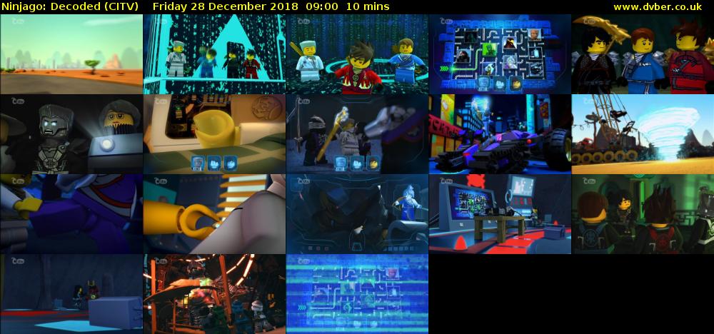 Ninjago: Decoded (CITV) Friday 28 December 2018 09:00 - 09:10