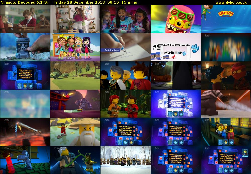 Ninjago: Decoded (CITV) Friday 28 December 2018 09:10 - 09:25