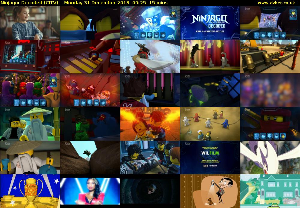 Ninjago: Decoded (CITV) Monday 31 December 2018 09:25 - 09:40