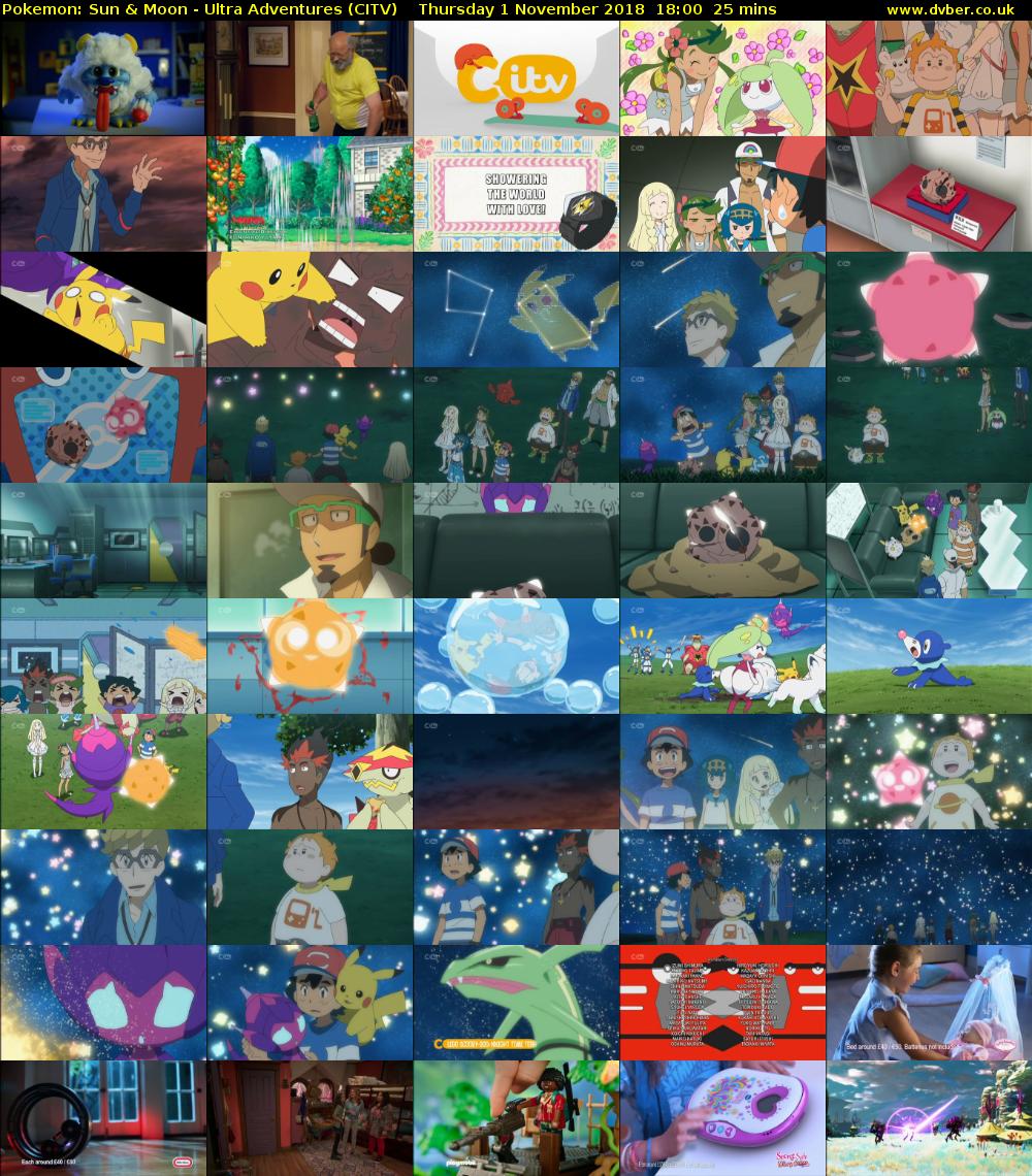 Pokemon: Sun & Moon - Ultra Adventures (CITV) Thursday 1 November 2018 18:00 - 18:25
