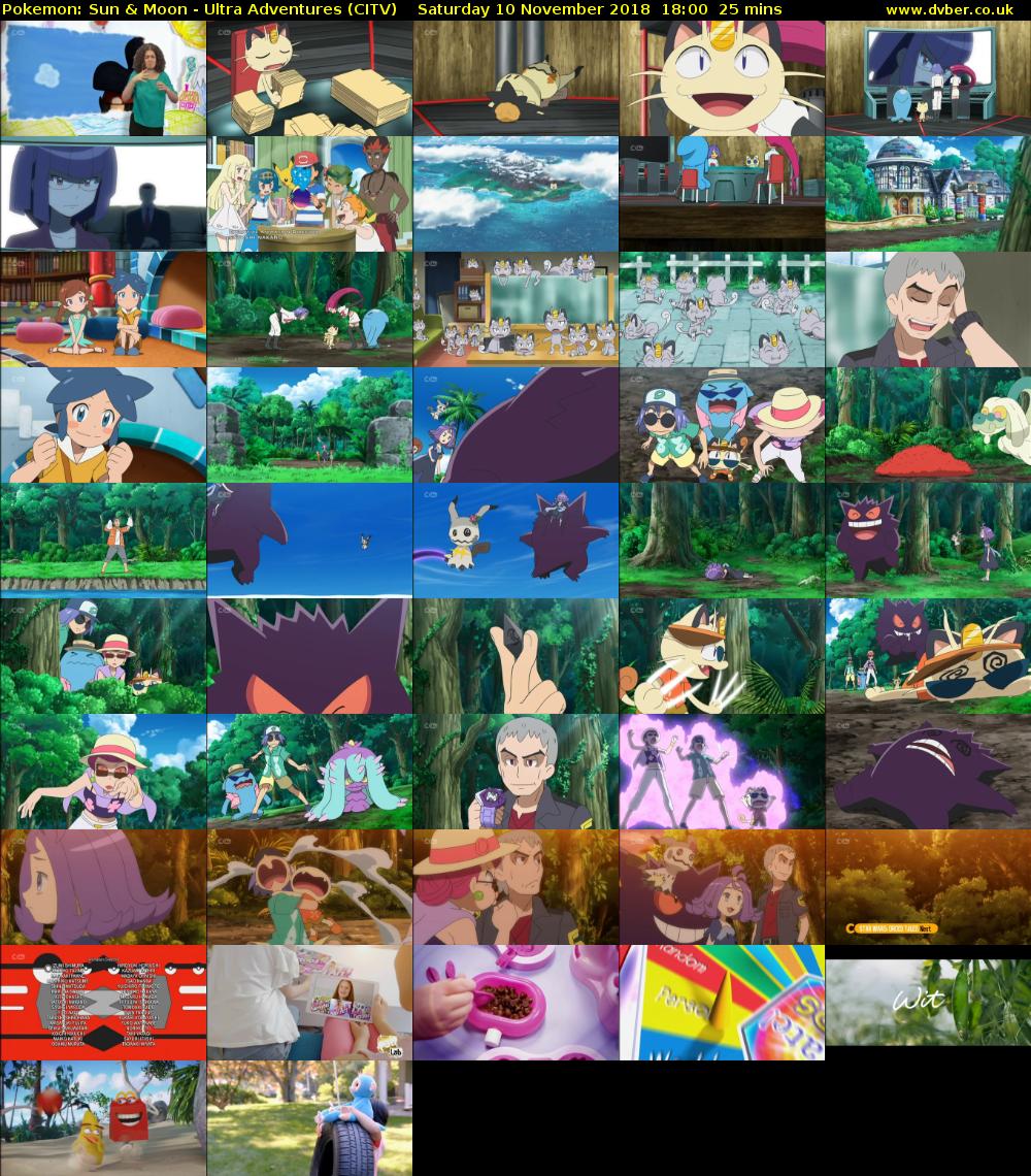 Pokemon: Sun & Moon - Ultra Adventures (CITV) Saturday 10 November 2018 18:00 - 18:25