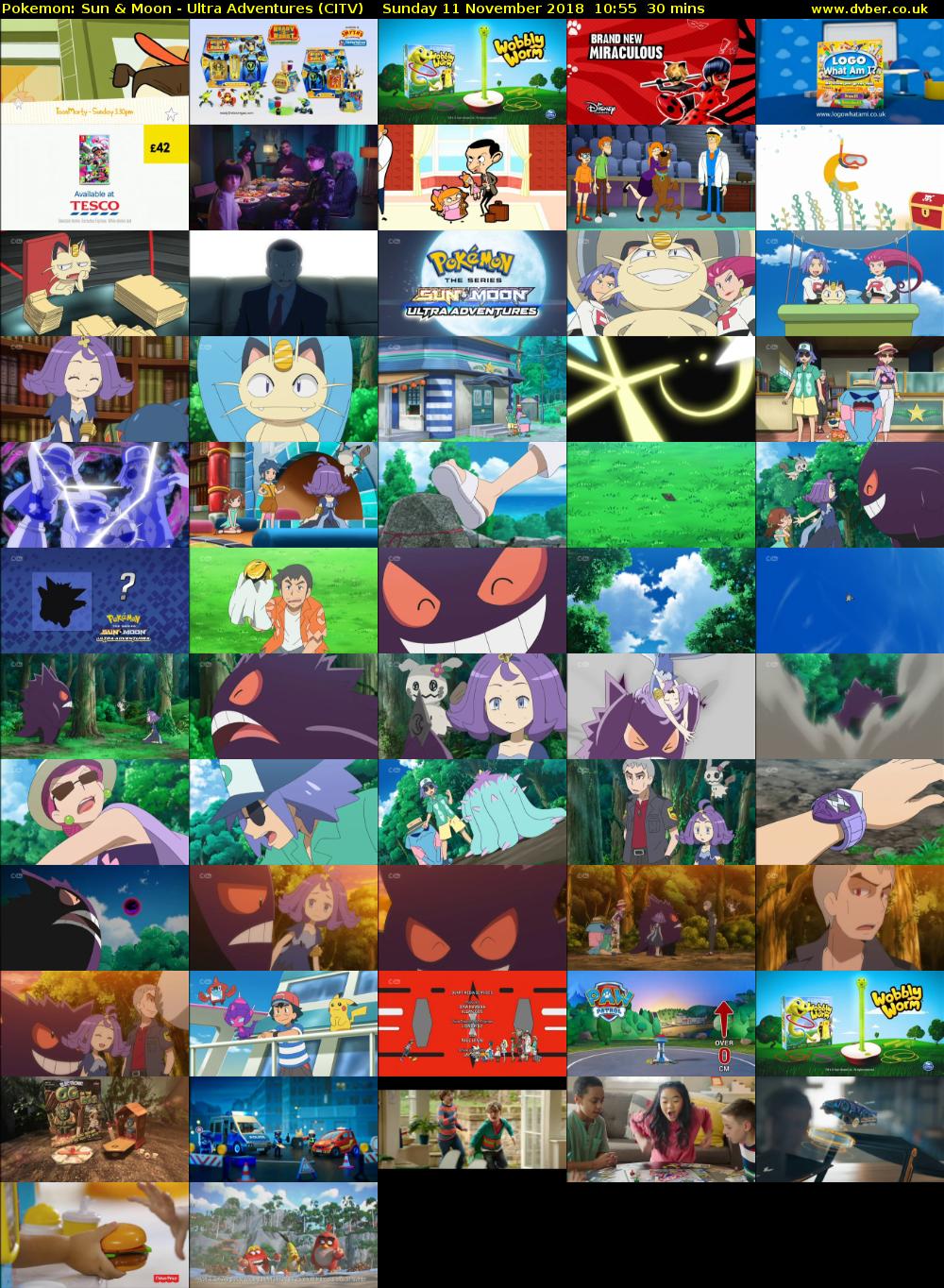 Pokemon: Sun & Moon - Ultra Adventures (CITV) Sunday 11 November 2018 10:55 - 11:25