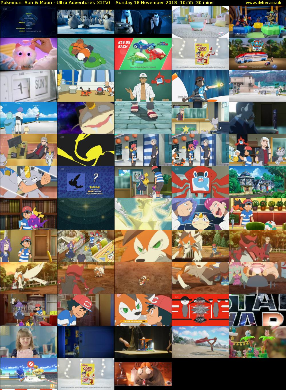 Pokemon: Sun & Moon - Ultra Adventures (CITV) Sunday 18 November 2018 10:55 - 11:25