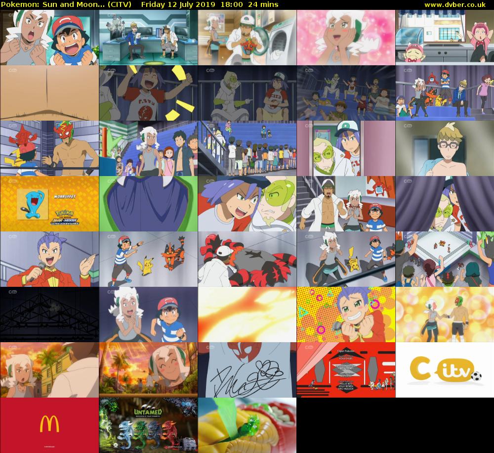 Pokemon: Sun and Moon... (CITV) Friday 12 July 2019 18:00 - 18:24