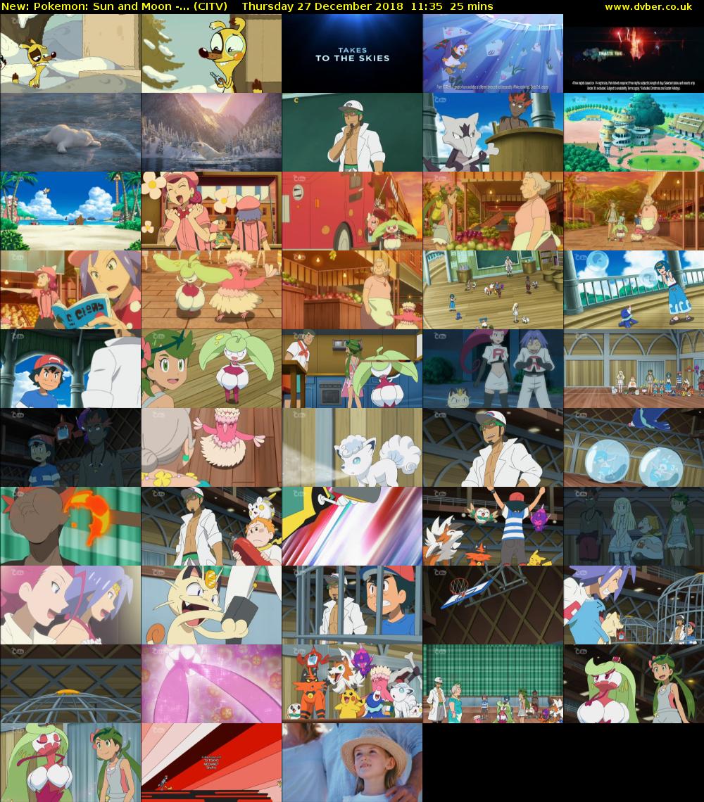 Pokemon: Sun and Moon -... (CITV) Thursday 27 December 2018 11:35 - 12:00