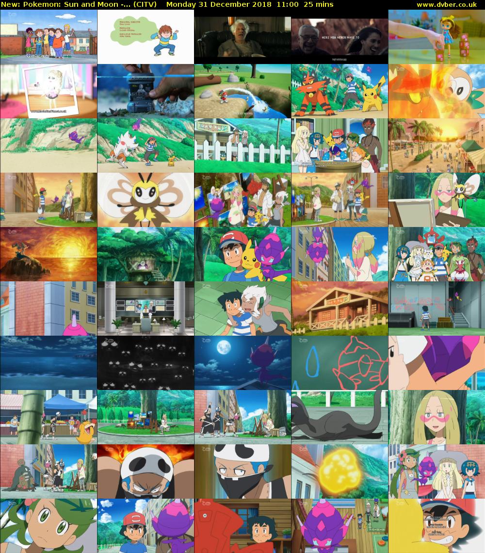 Pokemon: Sun and Moon -... (CITV) Monday 31 December 2018 11:00 - 11:25