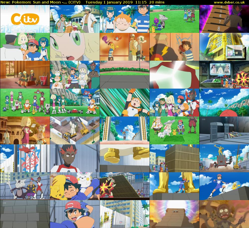 Pokemon: Sun and Moon -... (CITV) Tuesday 1 January 2019 11:15 - 11:35