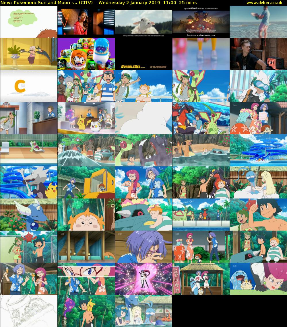 Pokemon: Sun and Moon -... (CITV) Wednesday 2 January 2019 11:00 - 11:25