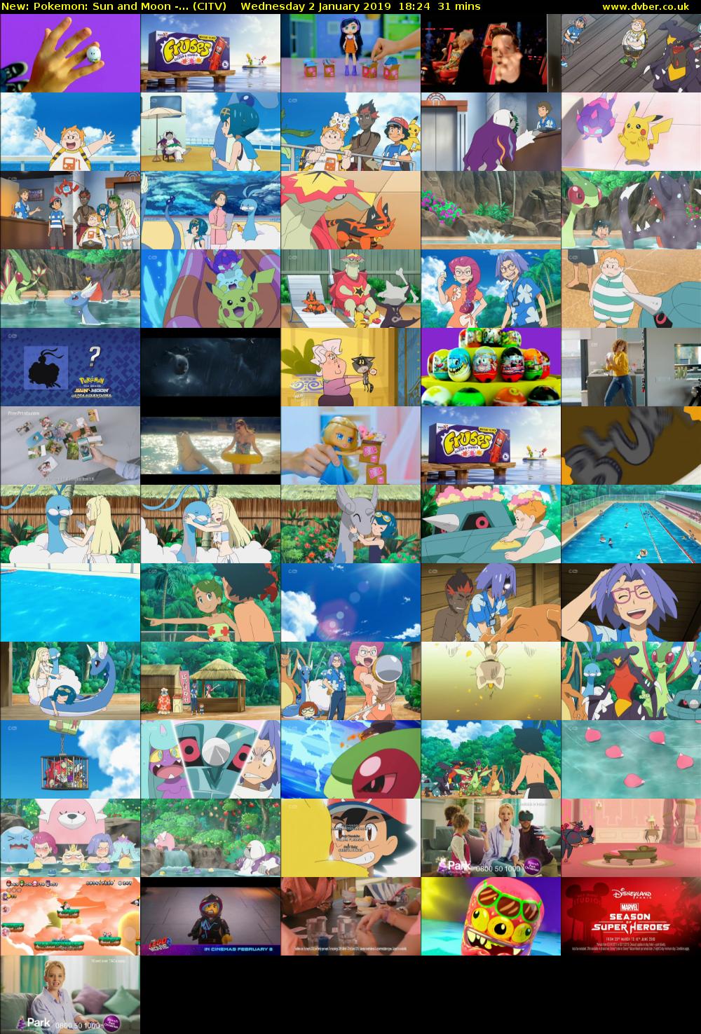 Pokemon: Sun and Moon -... (CITV) Wednesday 2 January 2019 18:24 - 18:55