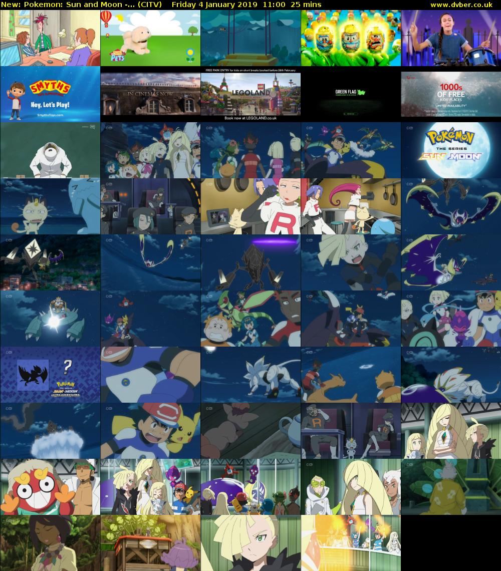 Pokemon: Sun and Moon -... (CITV) Friday 4 January 2019 11:00 - 11:25