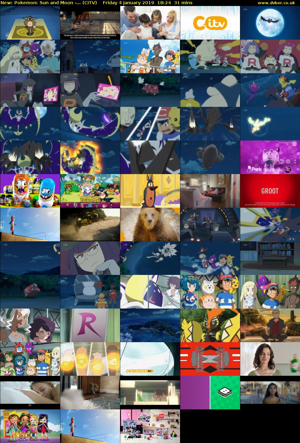 Pokemon: Sun and Moon -... (CITV) Friday 4 January 2019 18:24 - 18:55