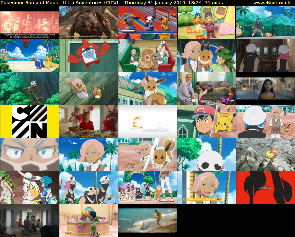 Pokemon: Sun and Moon - Ultra Adventures (CITV) Thursday 31 January 2019 18:24 - 18:55