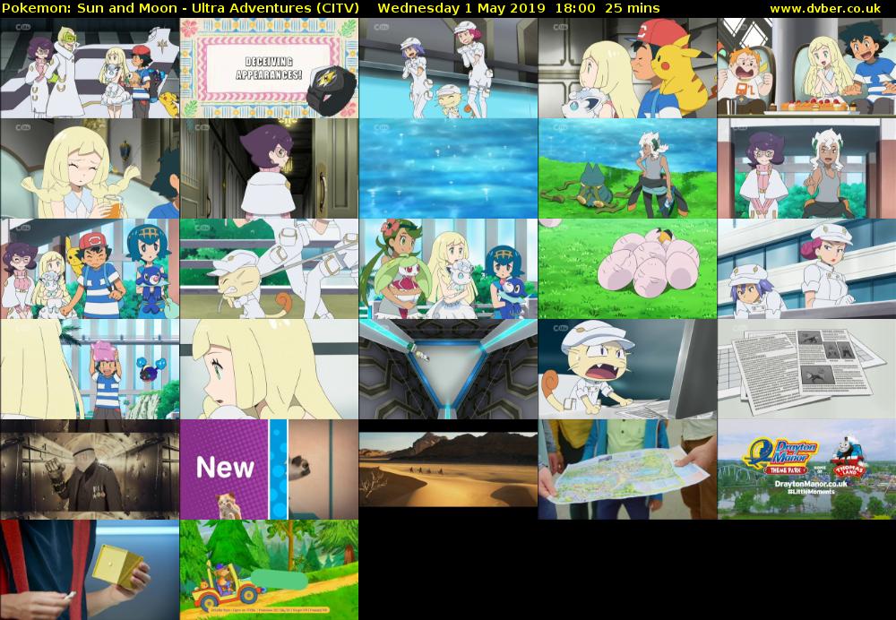 Pokemon: Sun and Moon - Ultra Adventures (CITV) Wednesday 1 May 2019 18:00 - 18:25
