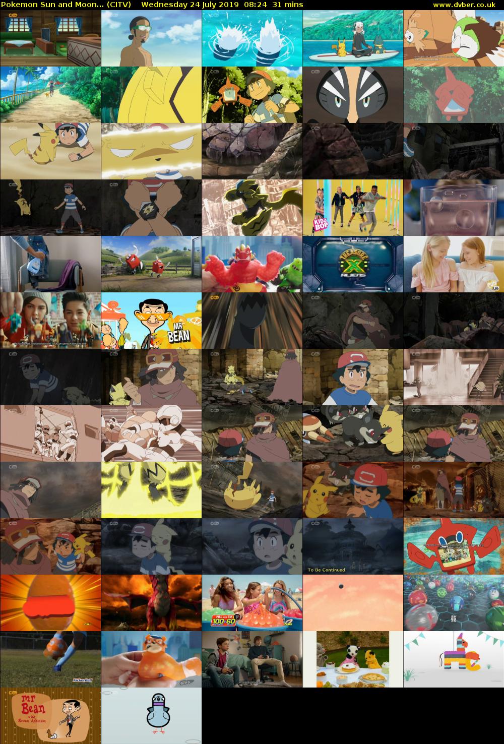 Pokemon Sun and Moon... (CITV) Wednesday 24 July 2019 08:24 - 08:55